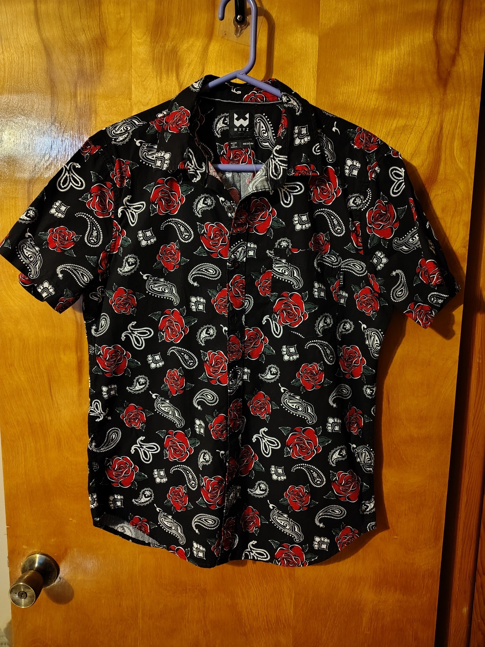 WXYZ brand,Mens short Sleeve Button Down 100 Cotton Size M